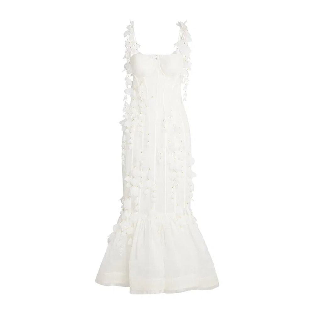Zimmermann Dawning Linen-Silk Petal Midi Dress - 4 - Picture 5 of 6